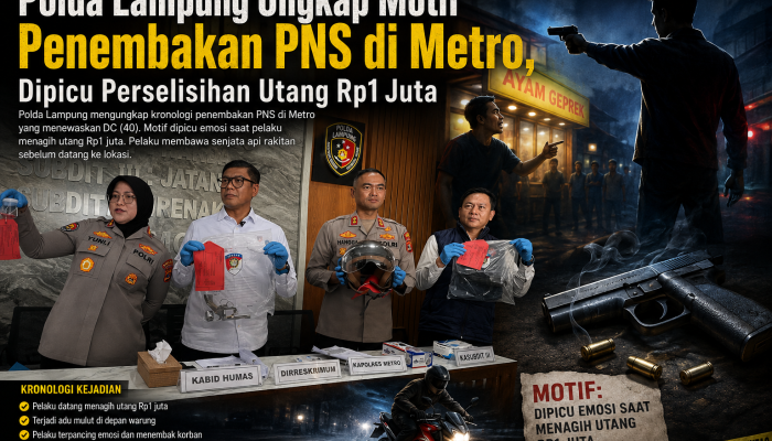 Polda Lampung Ungkap Motif Penembakan ASN di Metro, Dipicu Perselisihan Utang