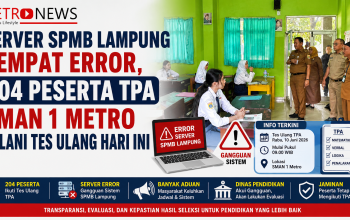 Server SPMB Lampung Sempat Error, 204 Peserta TPA SMAN 1 Metro Jalani Tes Ulang Hari Ini