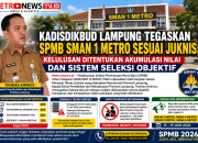 Kadisdikbud Lampung Tegaskan SPMB SMAN 1 Metro Sesuai Juknis, Kelulusan Ditentukan Akumulasi Nilai dan Sistem Seleksi Objektif