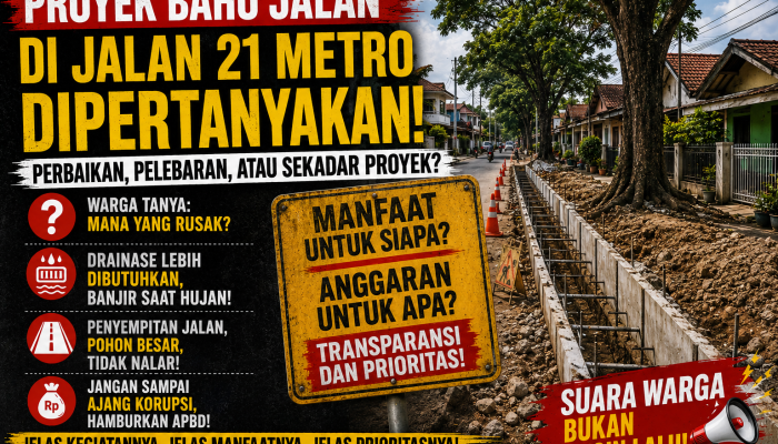 Proyek Bahu Jalan di Jalan AH Nasution Metro Dipertanyakan Warga, Publik Soroti Prioritas Pembangunan dan Manfaatnya